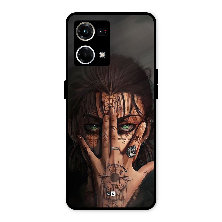 Eren Yeager Illustration Metal Back Case for Oppo F21s Pro 4G