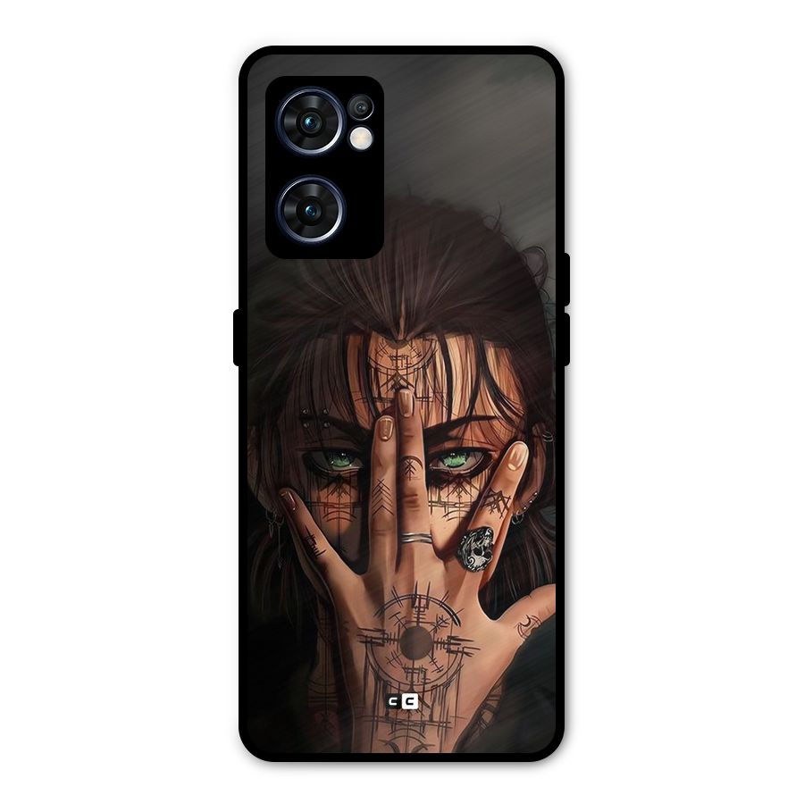 Eren Yeager Illustration Metal Back Case for Oppo Reno7 5G