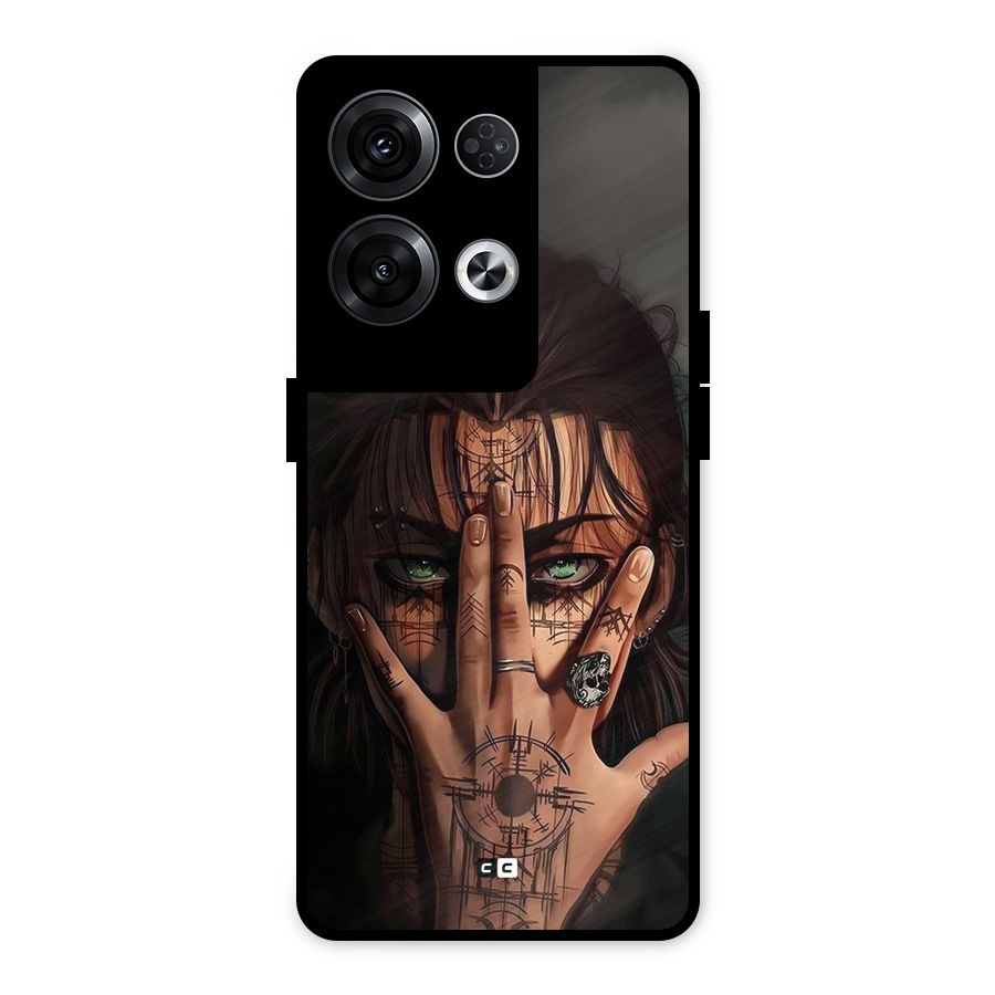 Eren Yeager Illustration Metal Back Case for Oppo Reno8 Pro 5G