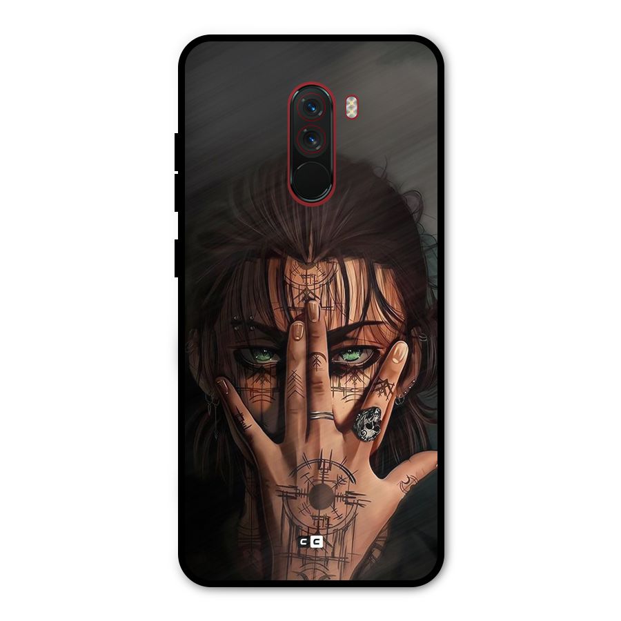 Eren Yeager Illustration Metal Back Case for Poco F1