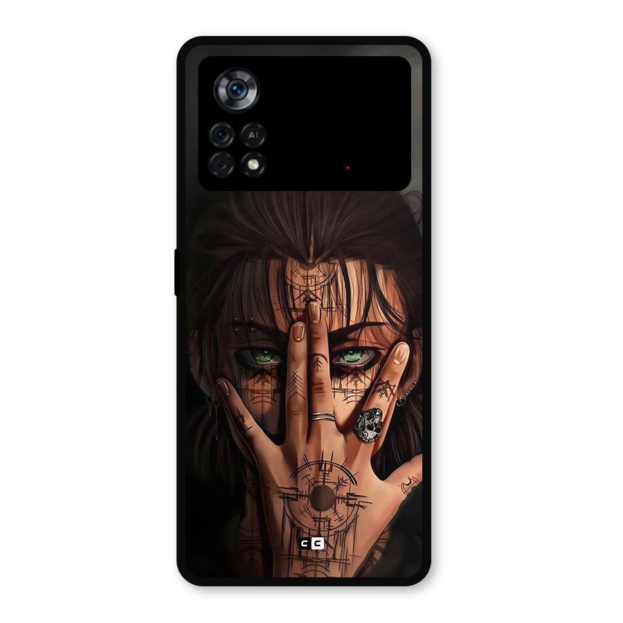 Eren Yeager Illustration Metal Back Case for Poco X4 Pro 5G