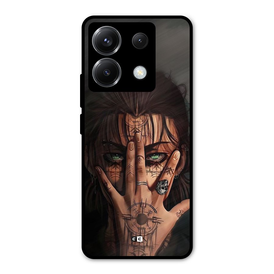 Eren Yeager Illustration Metal Back Case for Poco X6