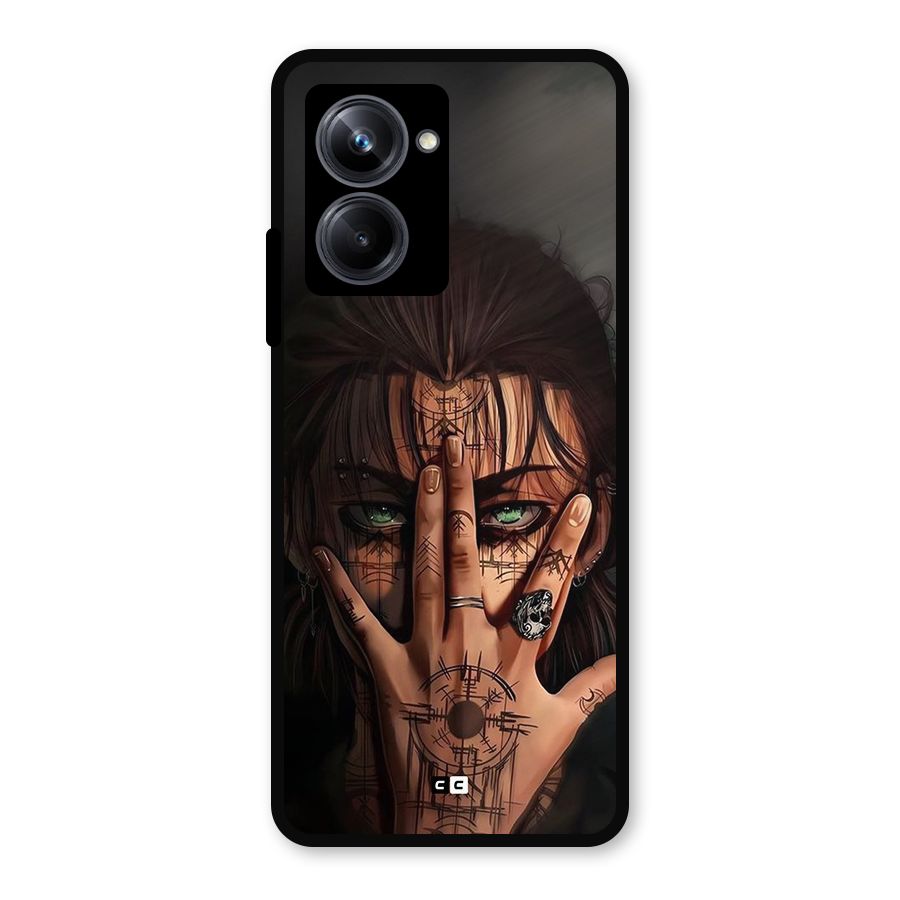Eren Yeager Illustration Metal Back Case for Realme 10 Pro