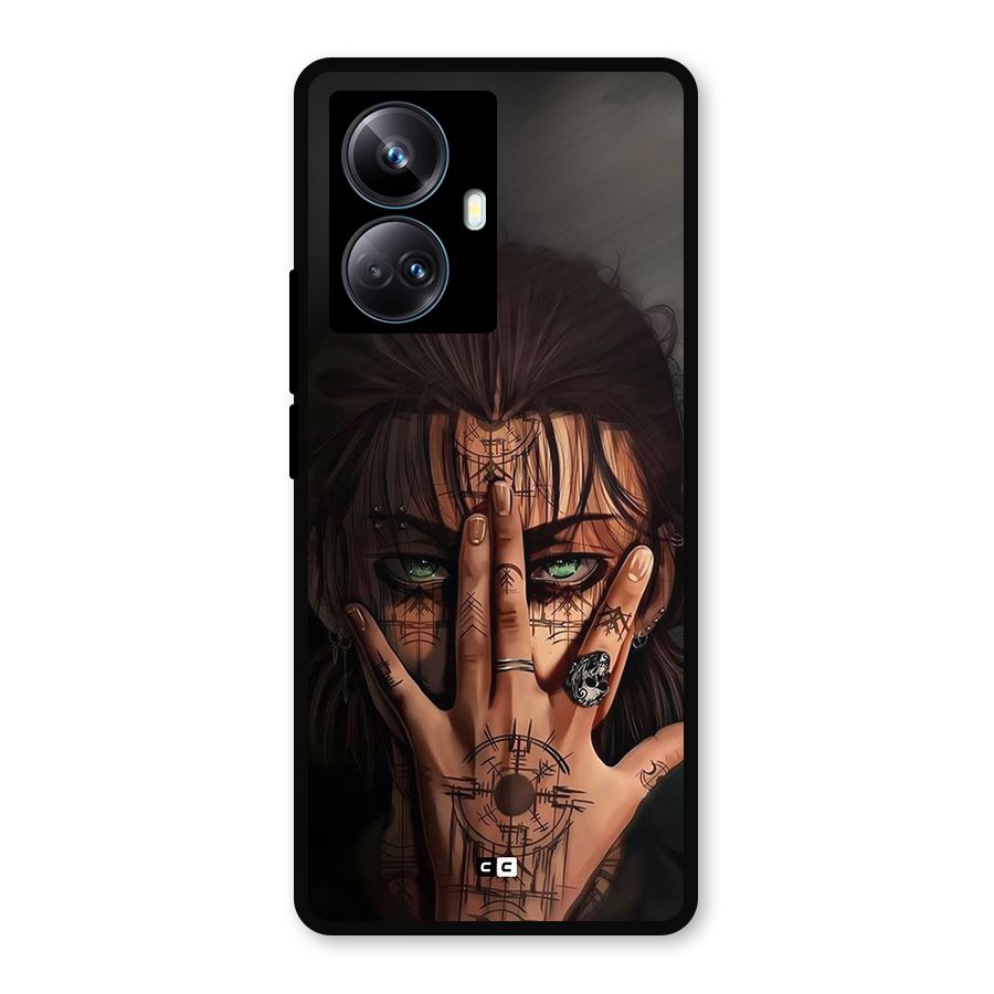 Eren Yeager Illustration Metal Back Case for Realme 10 Pro Plus