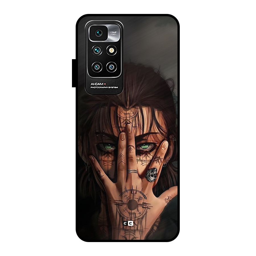 Eren Yeager Illustration Metal Back Case for Redmi 10 Prime
