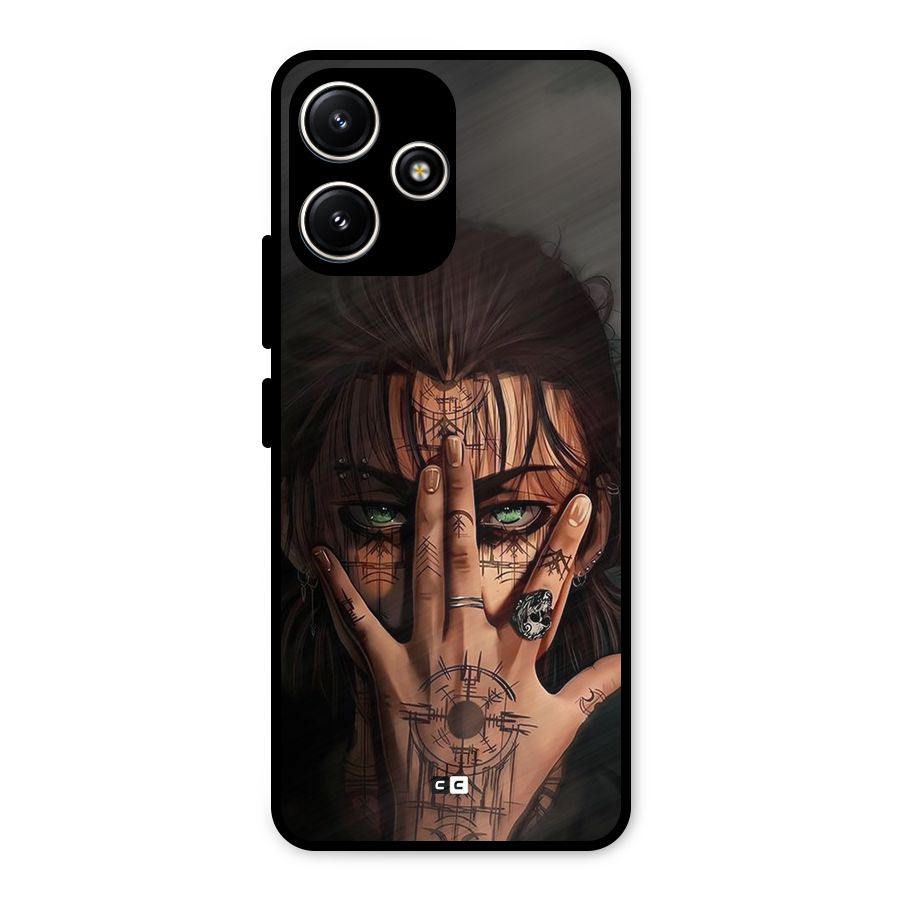 Eren Yeager Illustration Metal Back Case for Redmi 12 5G