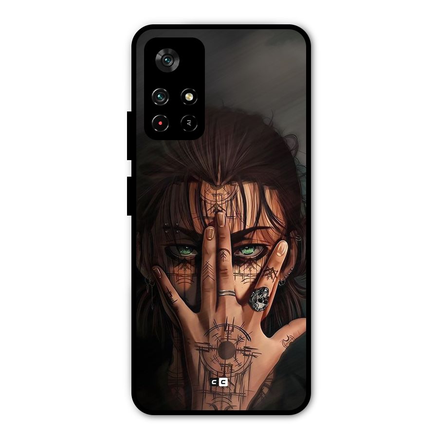 Eren Yeager Illustration Metal Back Case for Redmi Note 11T 5G