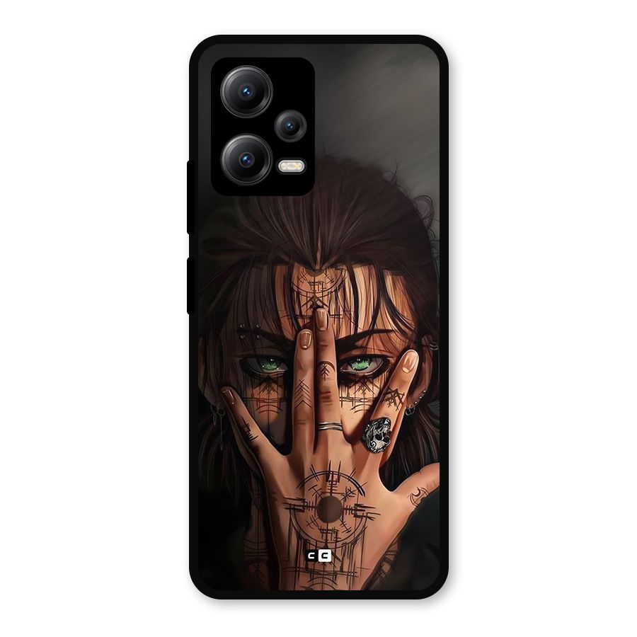 Eren Yeager Illustration Metal Back Case for Redmi Note 12 5G