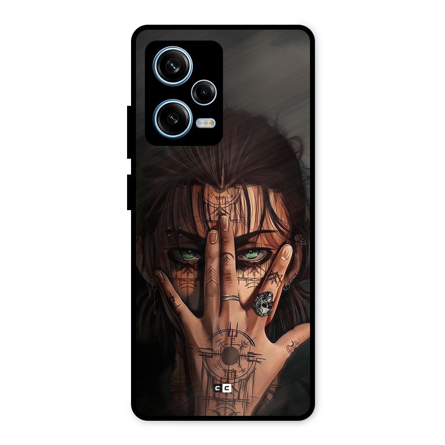 Eren Yeager Illustration Metal Back Case for Redmi Note 12 Pro