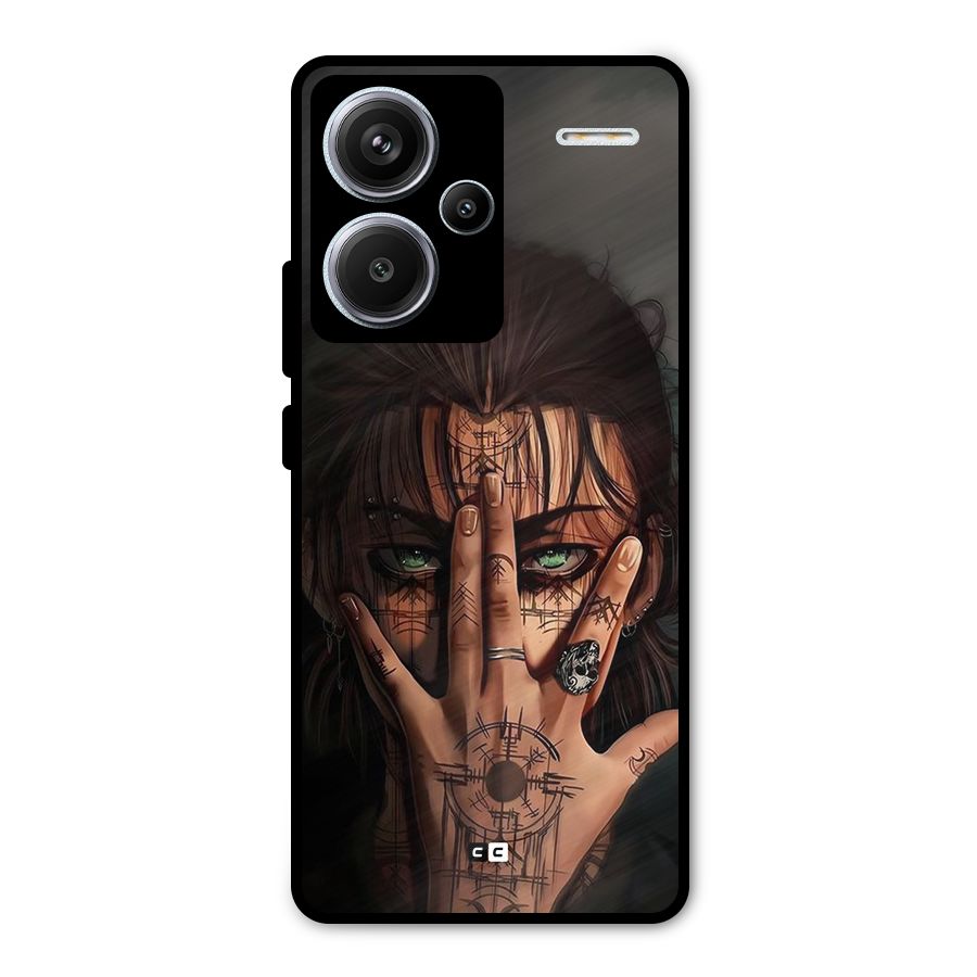Eren Yeager Illustration Metal Back Case for Redmi Note 13 Pro Plus