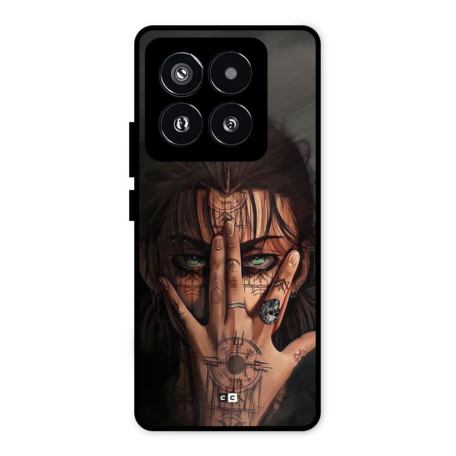Eren Yeager Illustration Metal Back Case for Xiaomi 14 Pro