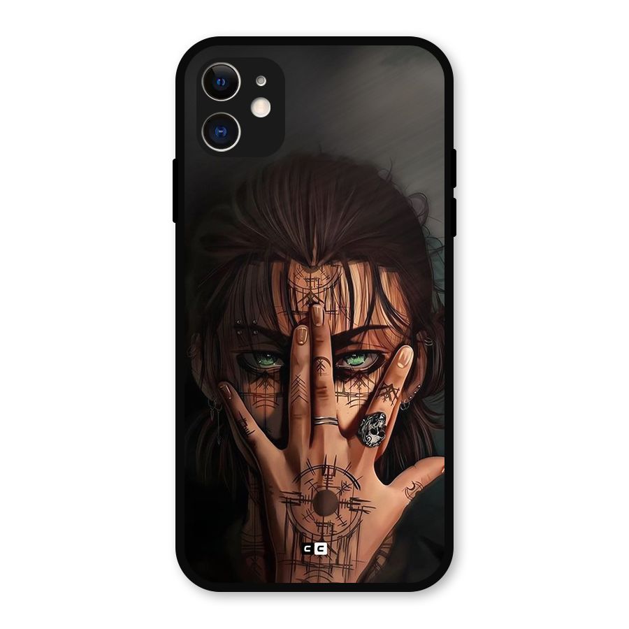 Eren Yeager Illustration Metal Back Case for iPhone 11