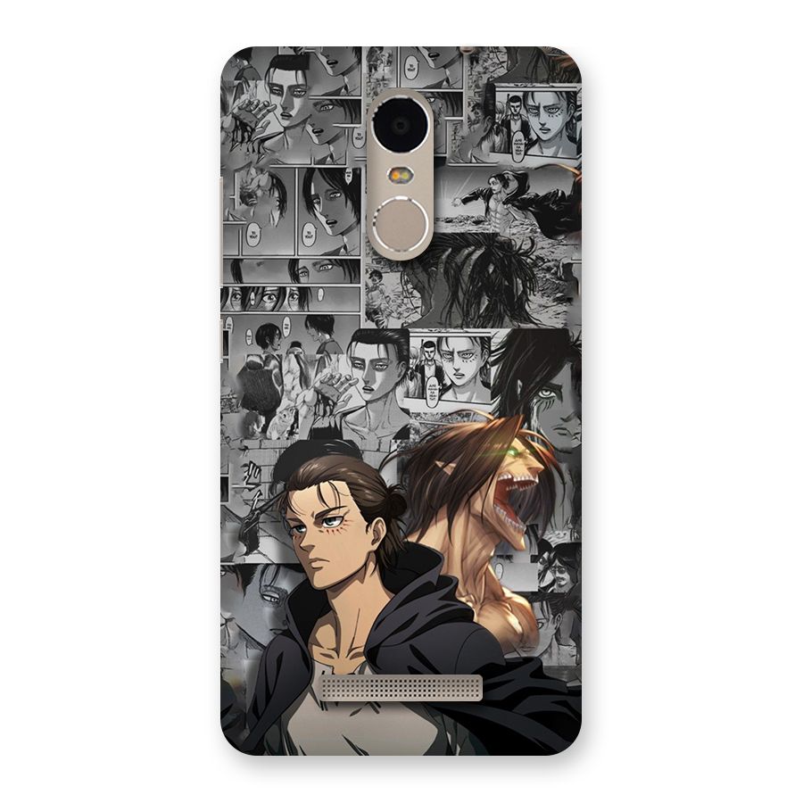 Eren Yeager Manga Back Case for Redmi Note 3