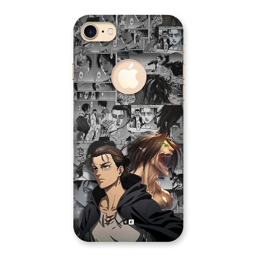 Eren Yeager Manga Back Case for iPhone 7 Logo Cut