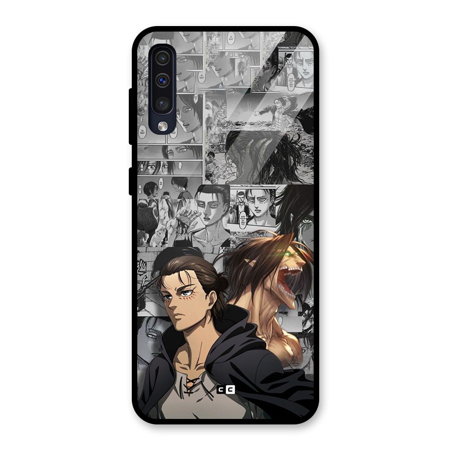 Eren Yeager Manga Glass Back Case for Galaxy A30s