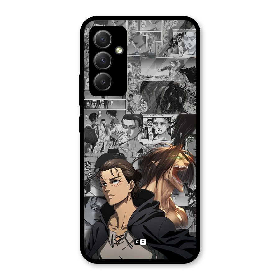 Eren Yeager Manga Glass Back Case for Galaxy A34