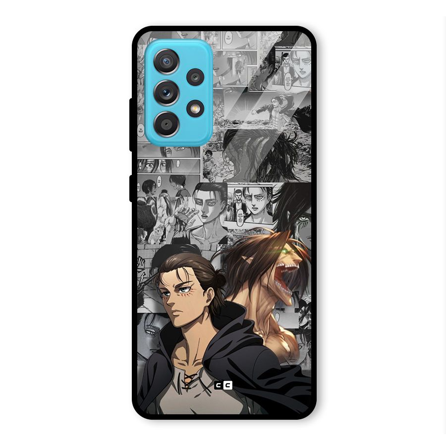 Eren Yeager Manga Glass Back Case for Galaxy A52