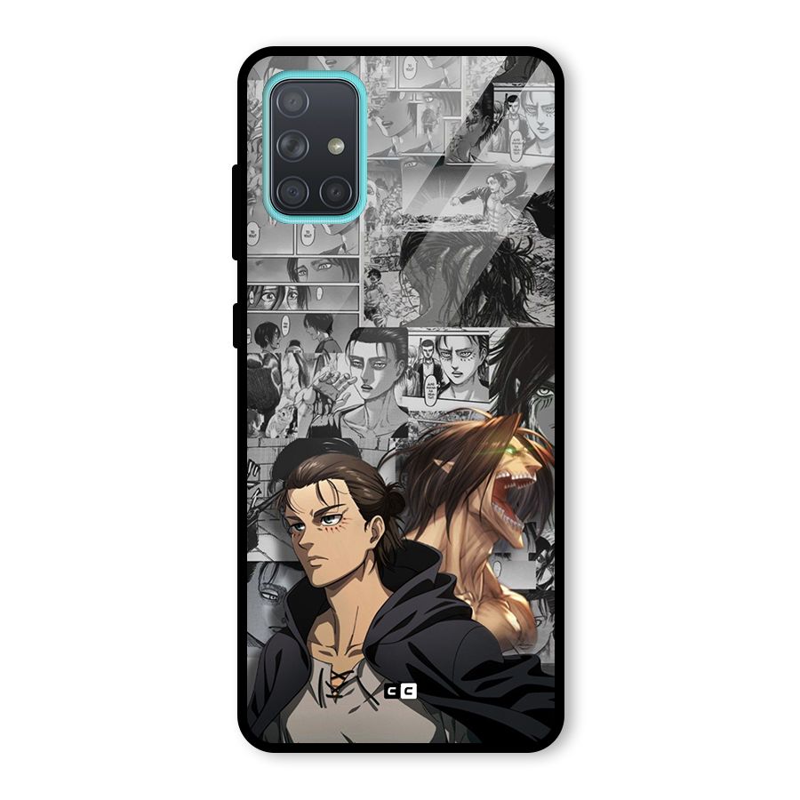 Eren Yeager Manga Glass Back Case for Galaxy A71