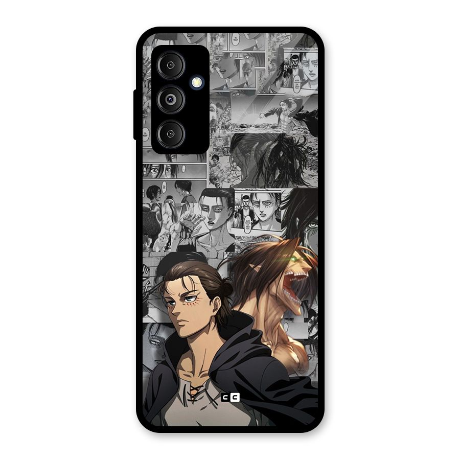 Eren Yeager Manga Glass Back Case for Galaxy M14 5G
