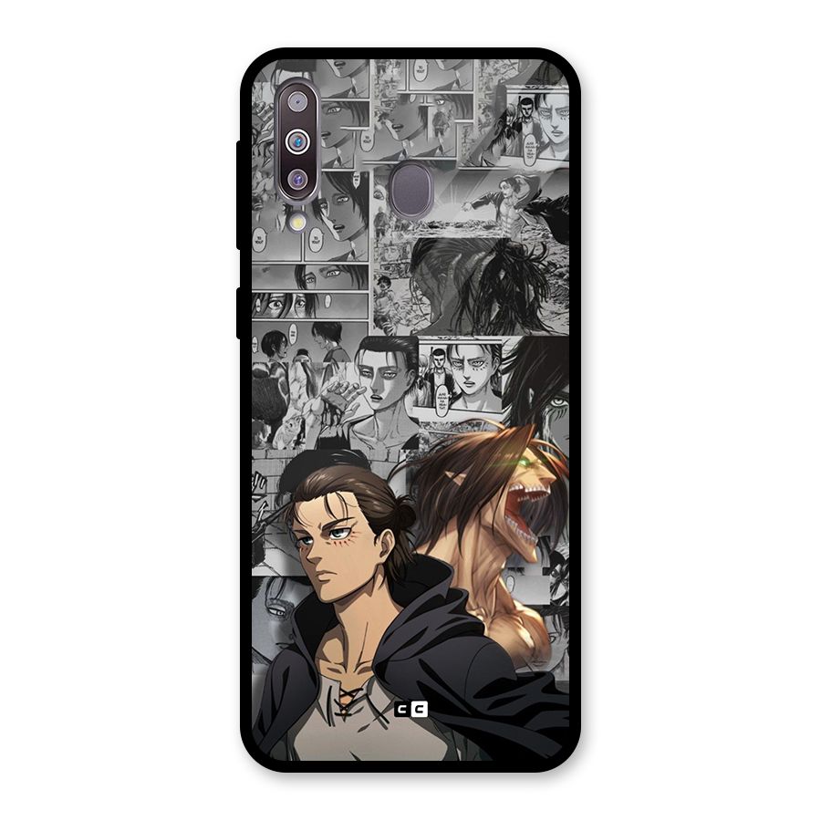 Eren Yeager Manga Glass Back Case for Galaxy M30