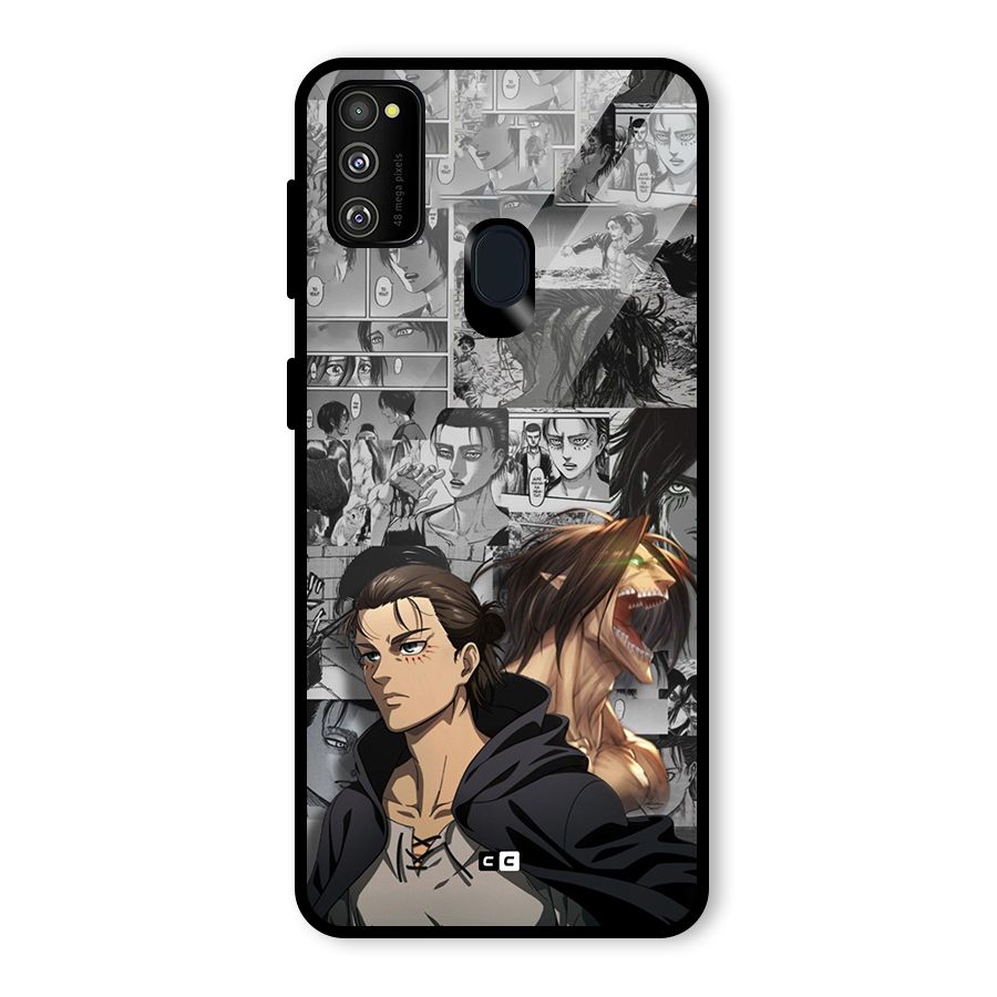 Eren Yeager Manga Glass Back Case for Galaxy M30s