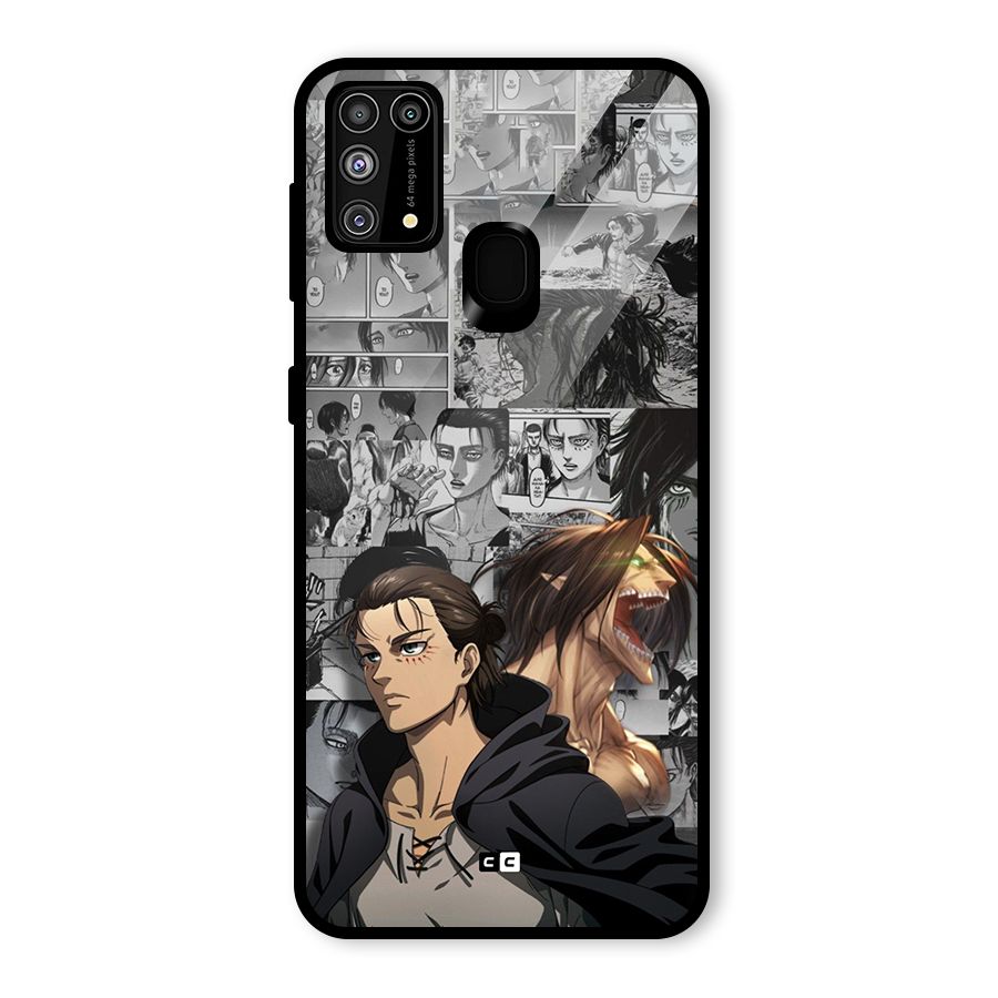 Eren Yeager Manga Glass Back Case for Galaxy M31