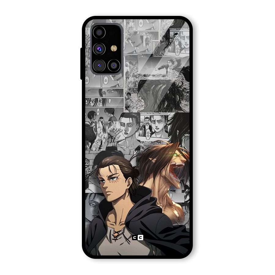 Eren Yeager Manga Glass Back Case for Galaxy M31s