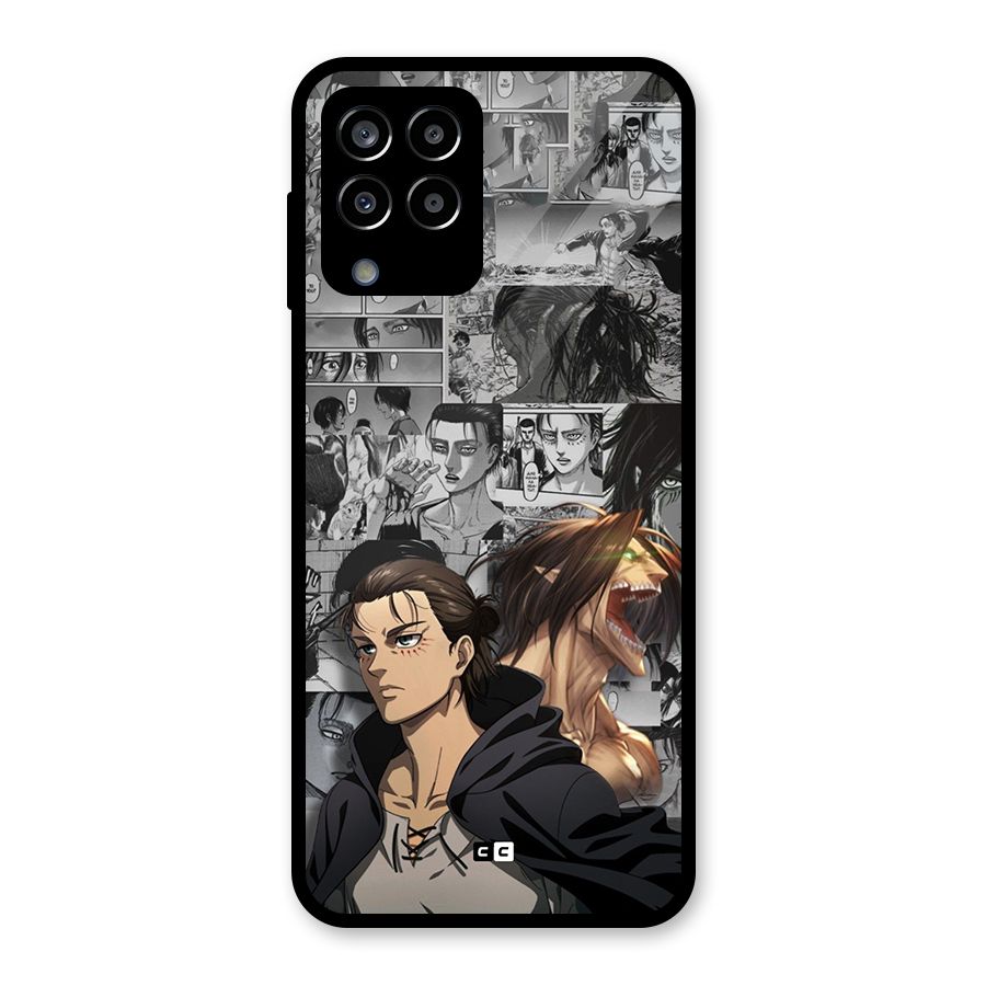 Eren Yeager Manga Glass Back Case for Galaxy M33