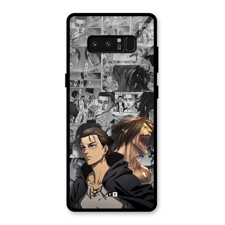 Eren Yeager Manga Glass Back Case for Galaxy Note 8