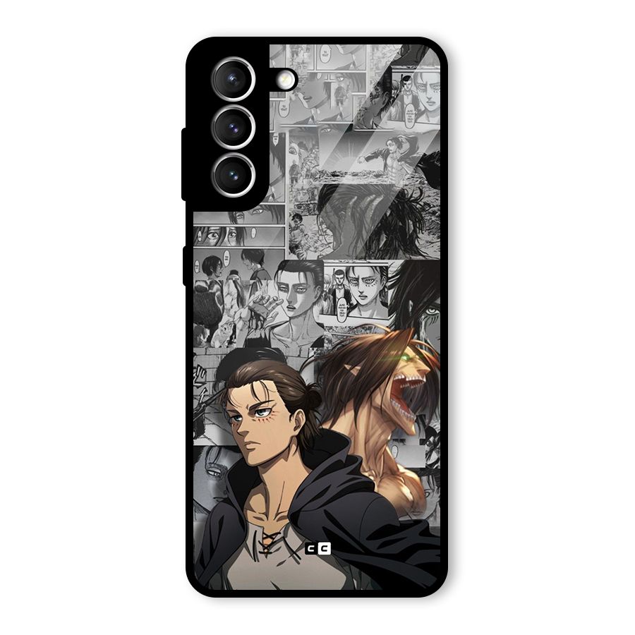Eren Yeager Manga Glass Back Case for Galaxy S21 5G