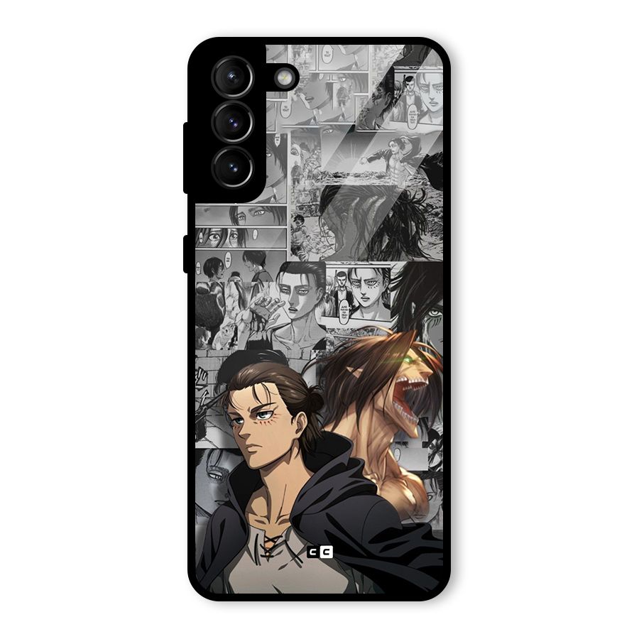 Eren Yeager Manga Glass Back Case for Galaxy S21 Plus