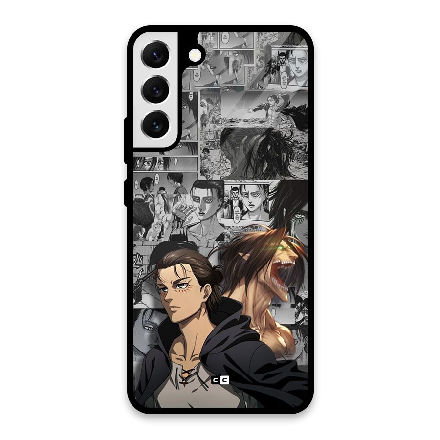 Eren Yeager Manga Glass Back Case for Galaxy S22 Plus 5G