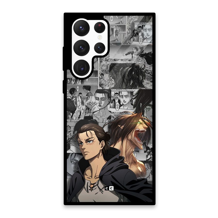 Eren Yeager Manga Glass Back Case for Galaxy S22 Ultra 5G