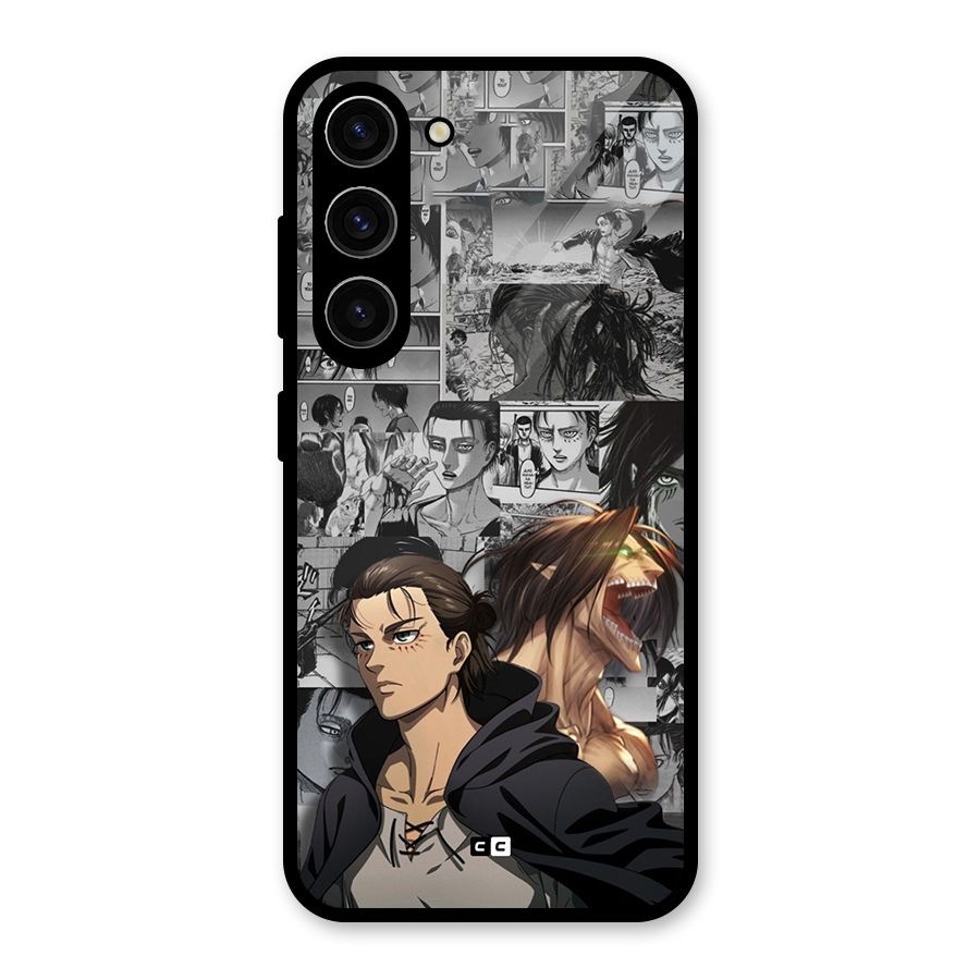 Eren Yeager Manga Glass Back Case for Galaxy S23
