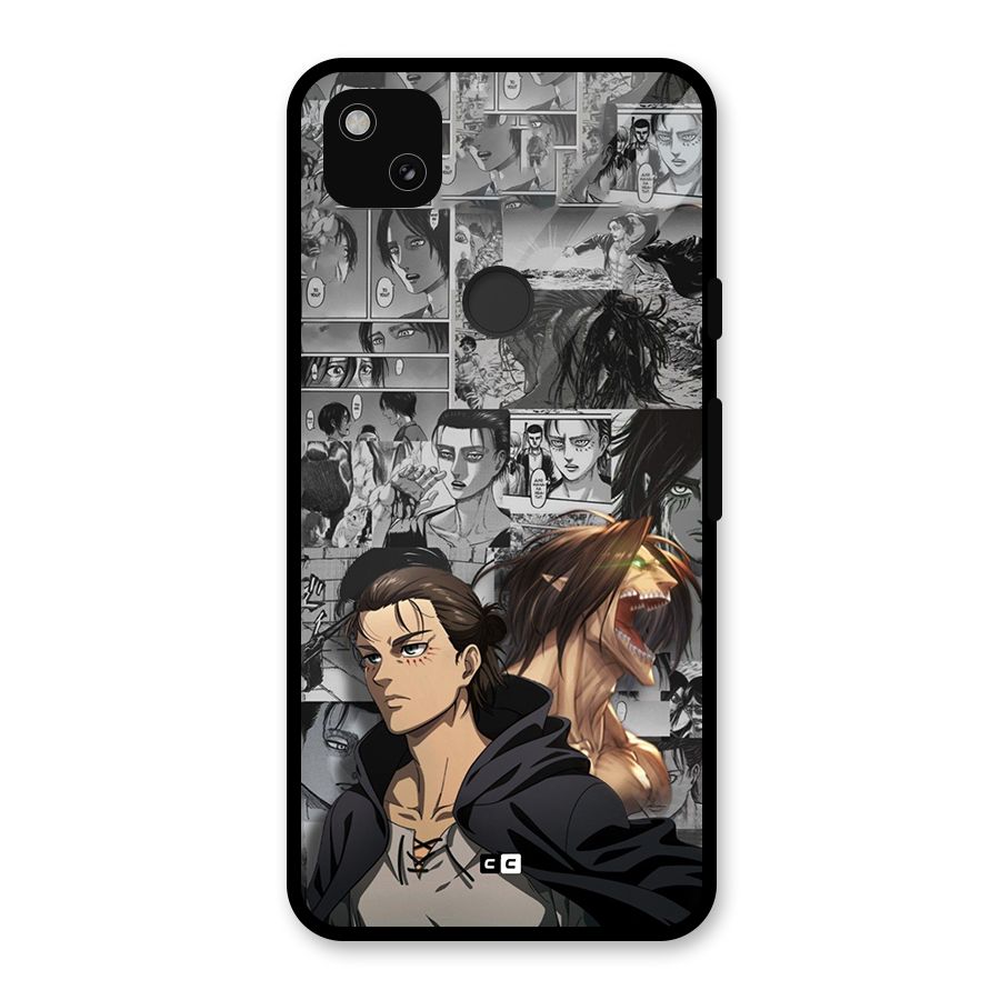 Eren Yeager Manga Glass Back Case for Google Pixel 4a
