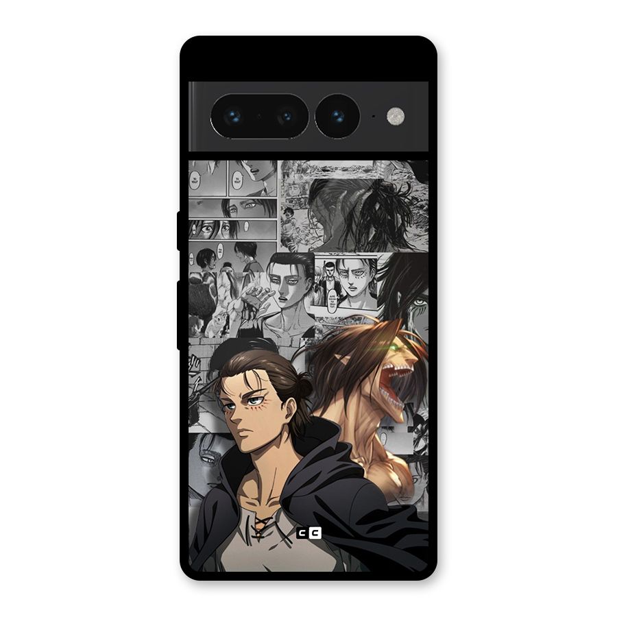 Eren Yeager Manga Glass Back Case for Google Pixel 7 Pro