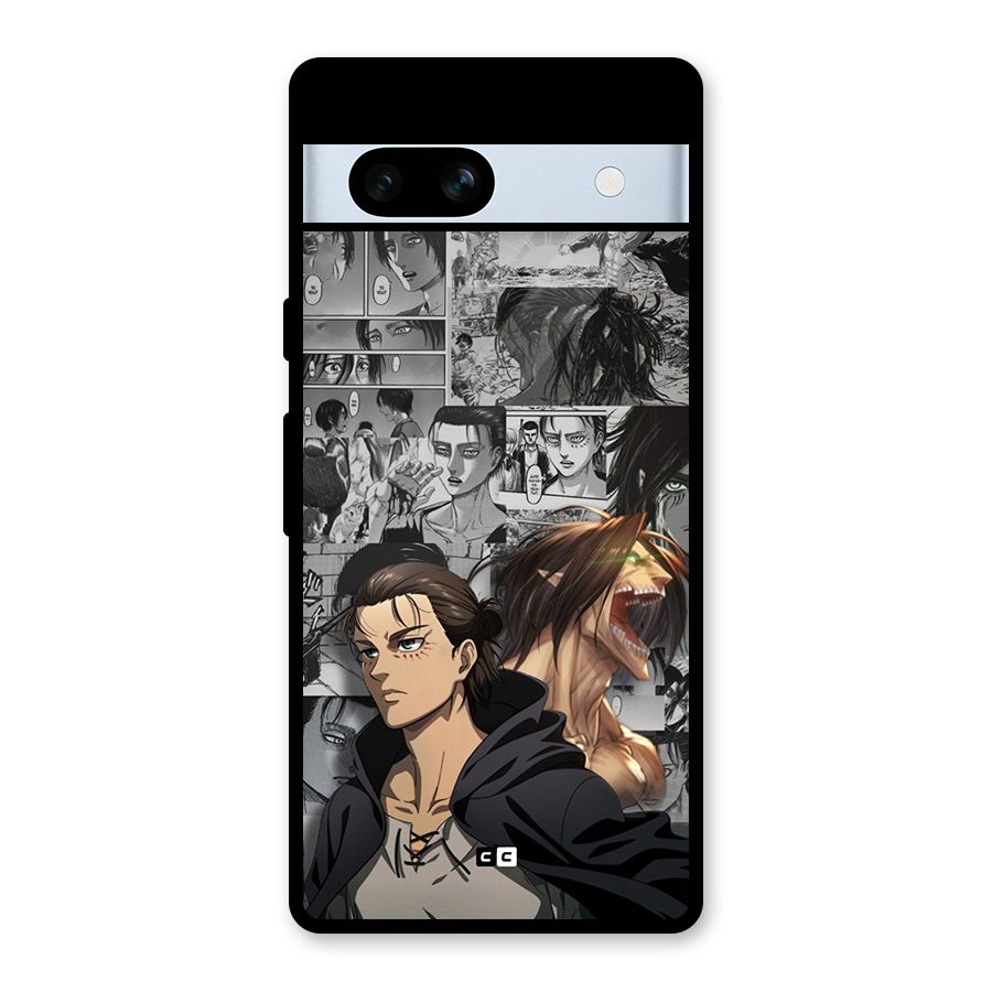 Eren Yeager Manga Glass Back Case for Google Pixel 7a