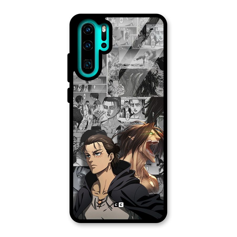 Eren Yeager Manga Glass Back Case for Huawei P30 Pro