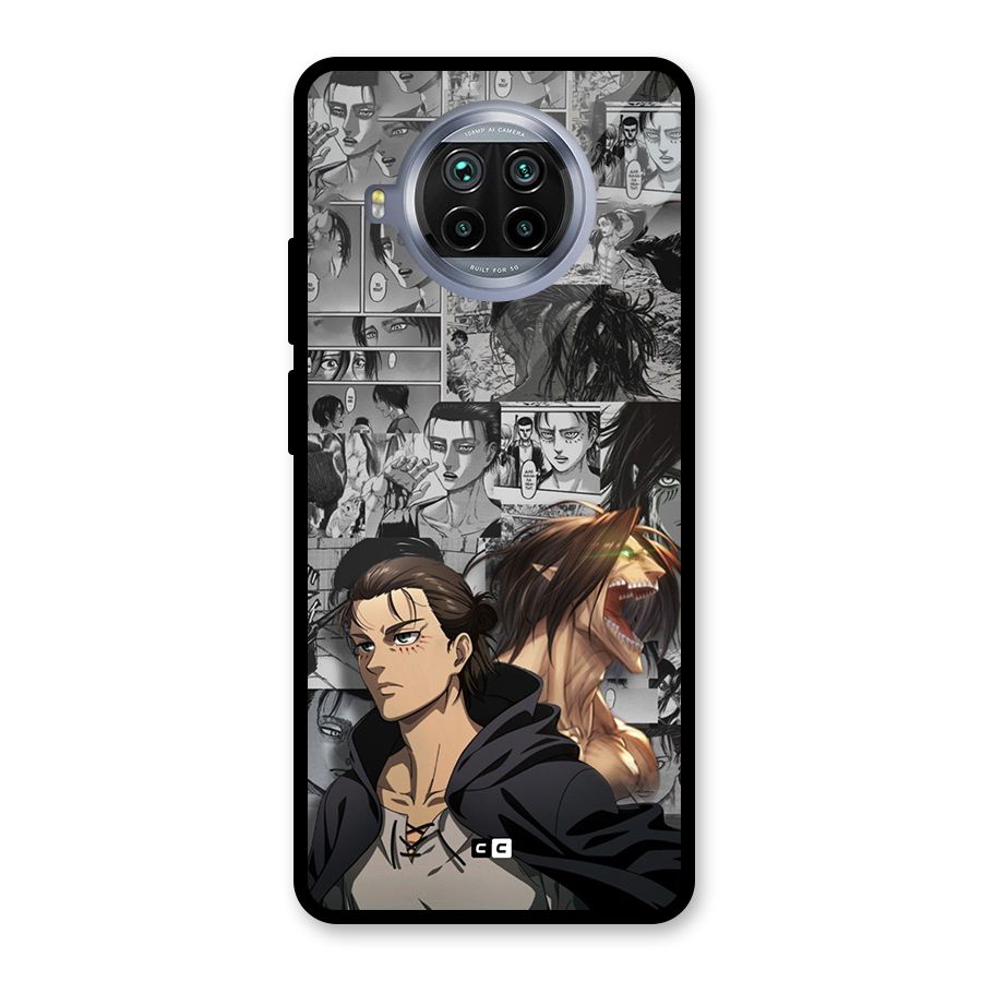 Eren Yeager Manga Glass Back Case for Mi 10i
