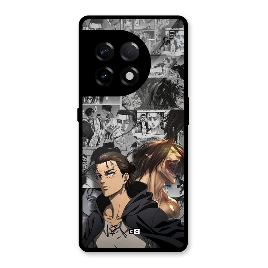 Eren Yeager Manga Glass Back Case for OnePlus 11R