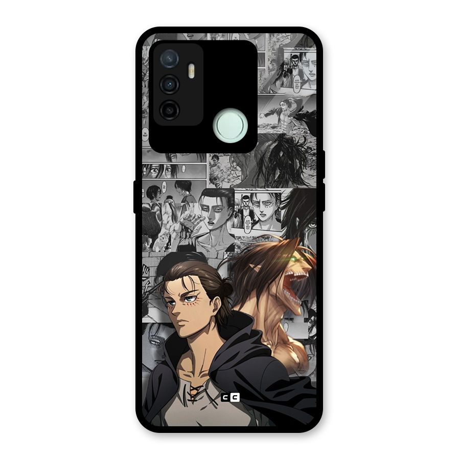 Eren Yeager Manga Glass Back Case for Oppo A53