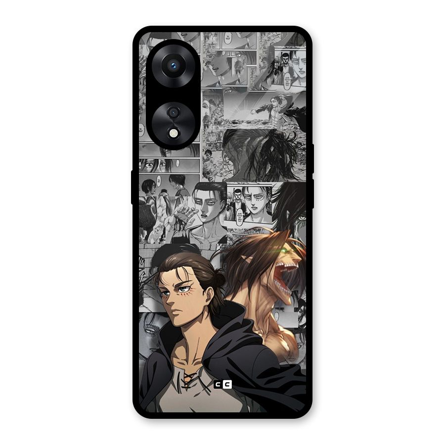 Eren Yeager Manga Glass Back Case for Oppo A78