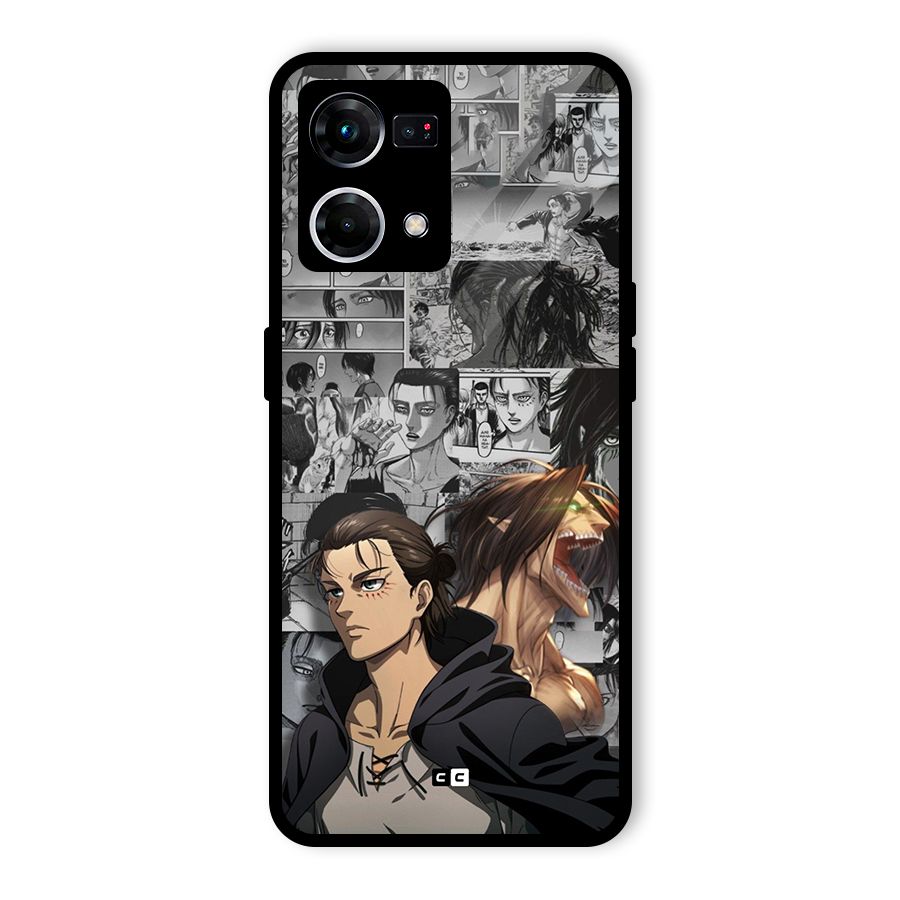 Eren Yeager Manga Glass Back Case for Oppo F21s Pro 4G
