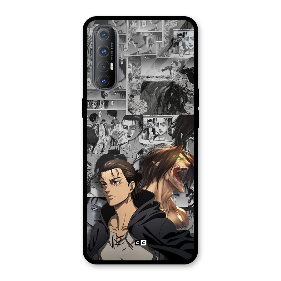 Eren Yeager Manga Glass Back Case for Oppo Reno3 Pro
