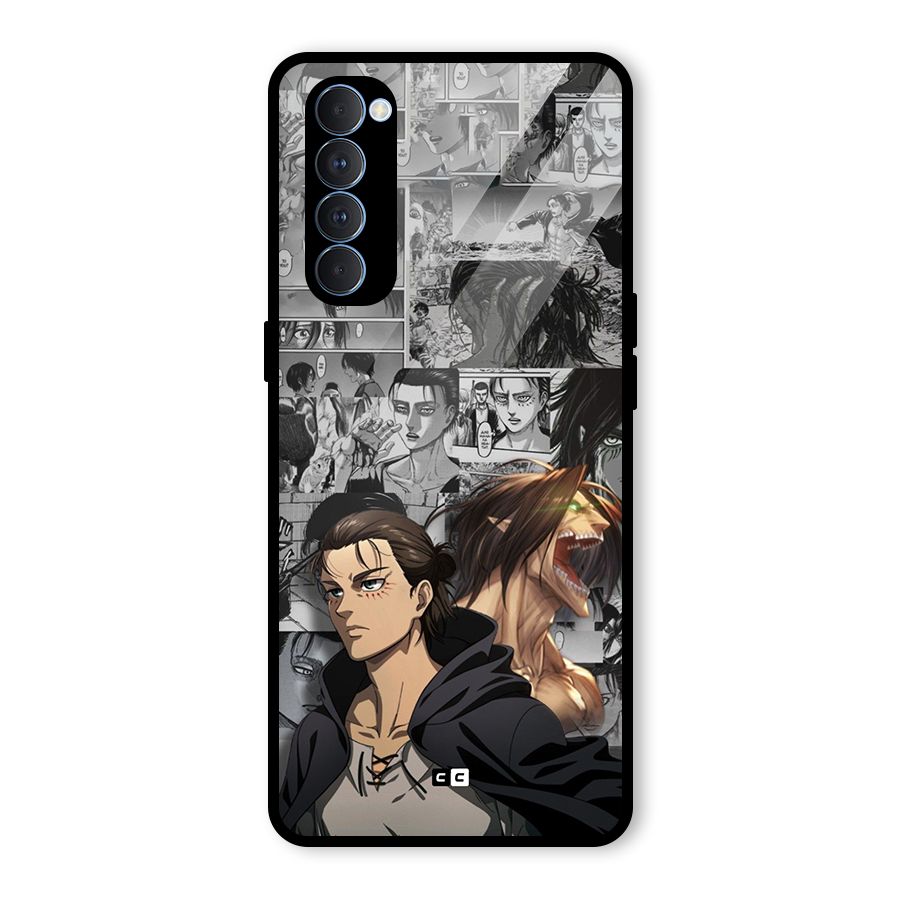 Eren Yeager Manga Glass Back Case for Oppo Reno4 Pro