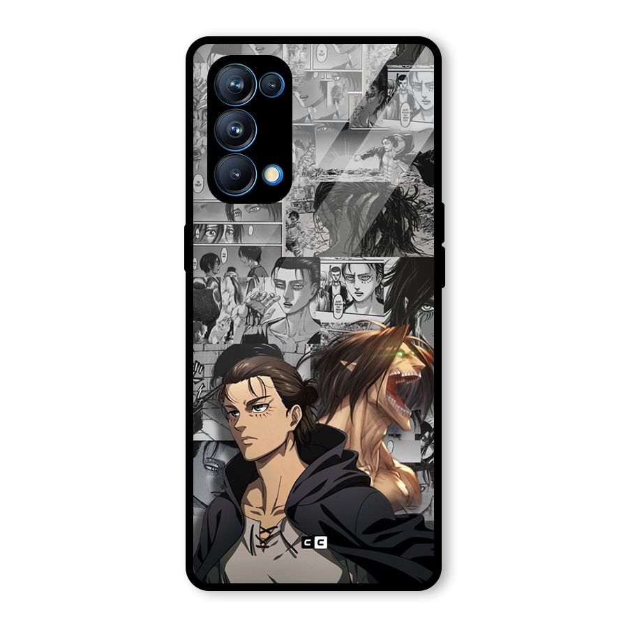 Eren Yeager Manga Glass Back Case for Oppo Reno5 Pro 5G