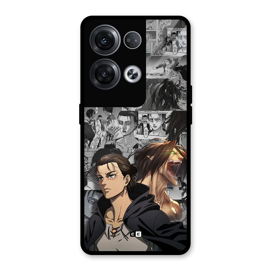 Eren Yeager Manga Glass Back Case for Oppo Reno8 Pro 5G
