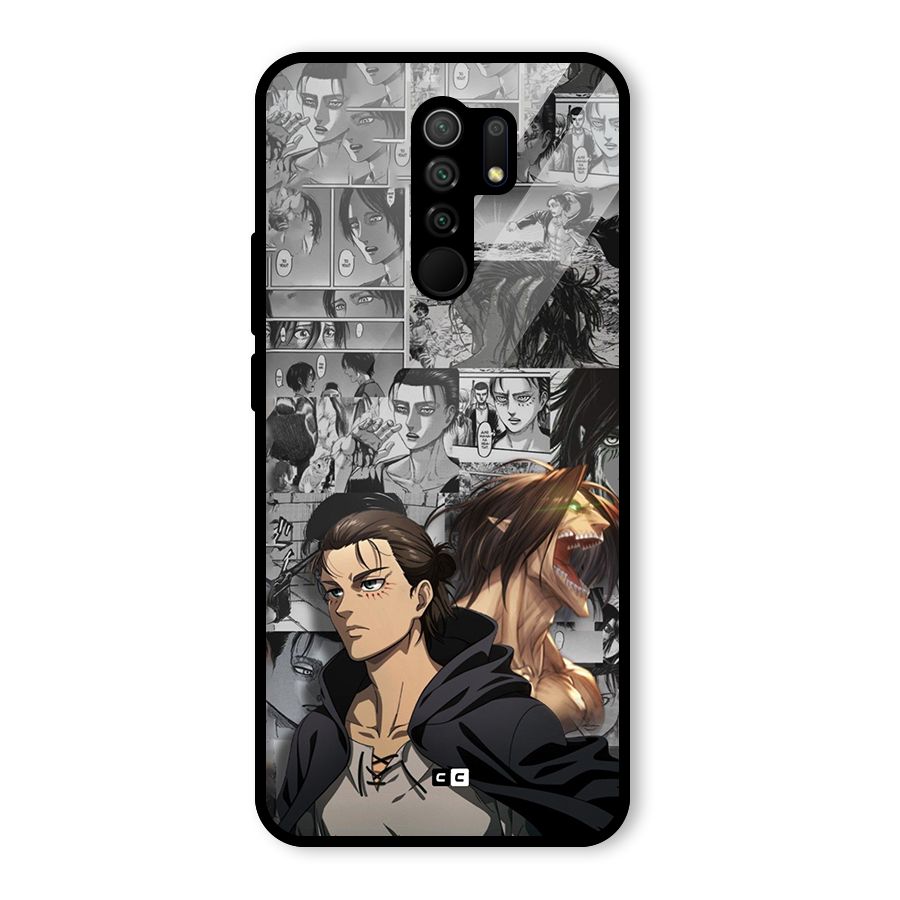 Eren Yeager Manga Glass Back Case for Poco M2