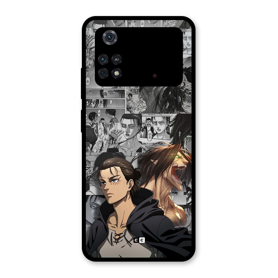 Eren Yeager Manga Glass Back Case for Poco M4 Pro 4G