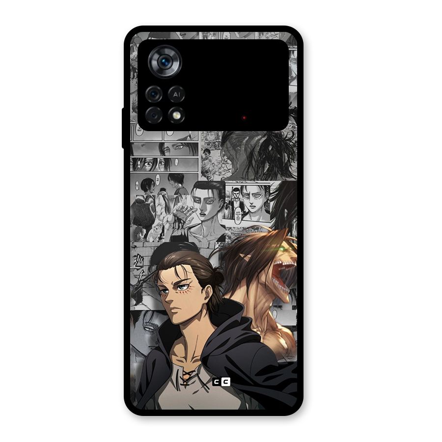 Eren Yeager Manga Glass Back Case for Poco X4 Pro 5G
